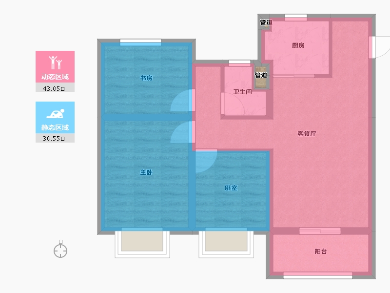 山西省-太原市-红星紫御华府-65.30-户型库-动静分区