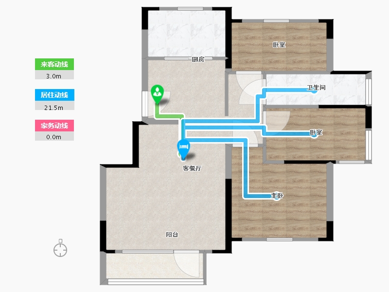 辽宁省-抚顺市-水岸名苑-78.00-户型库-动静线