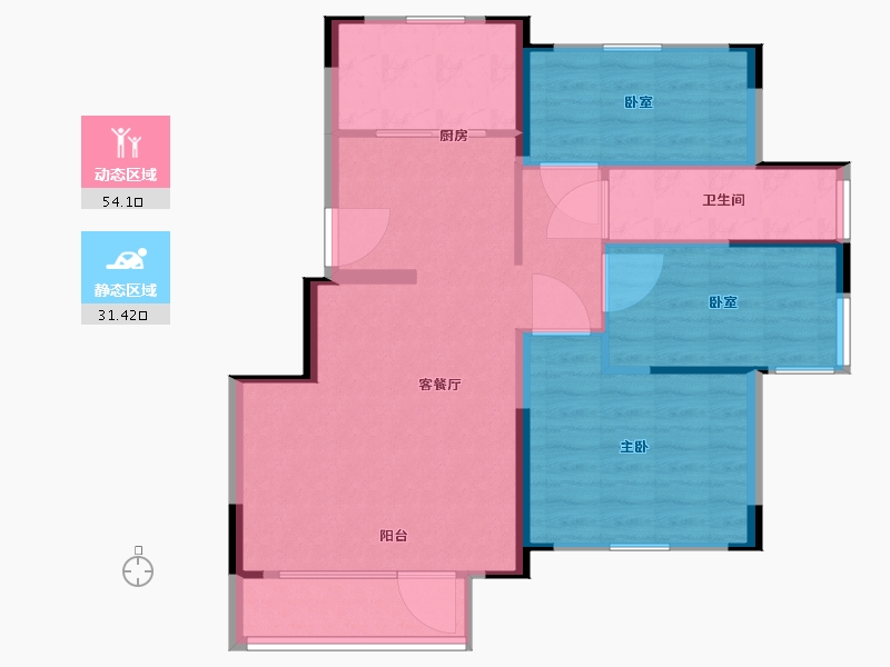 辽宁省-抚顺市-水岸名苑-78.00-户型库-动静分区