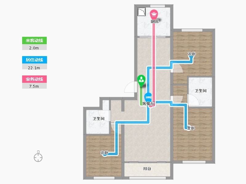 内蒙古自治区-呼和浩特市-呼和浩特恒大翡翠华庭-107.72-户型库-动静线