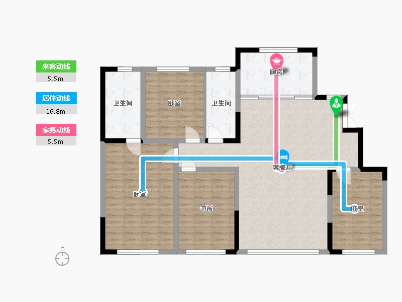 辽宁省-盘锦市-大洼公园里-133.00-户型库-动静线