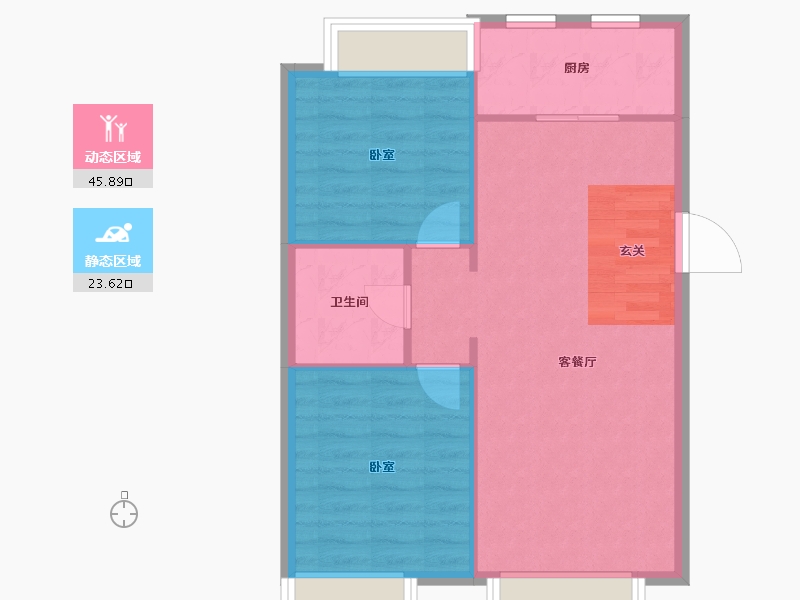 辽宁省-沈阳市-首开如院-63.78-户型库-动静分区