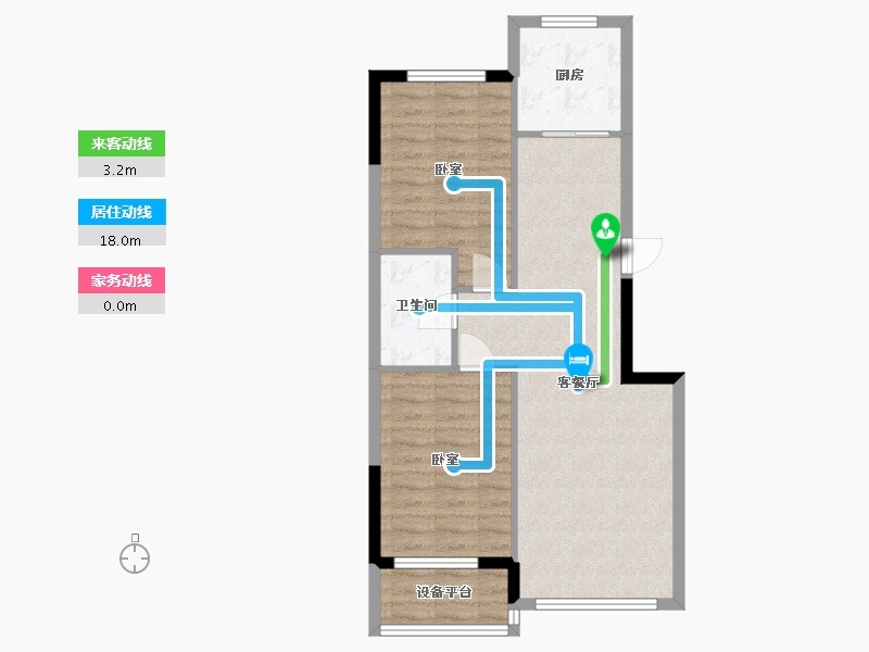 辽宁省-盘锦市-蓝色康桥L区炫立方-68.83-户型库-动静线