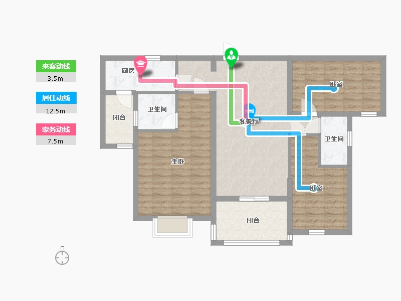 辽宁省-鞍山市-鞍山恒大绿洲-92.90-户型库-动静线