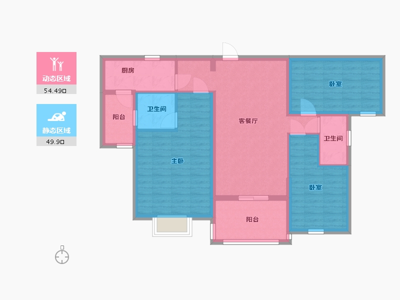 辽宁省-鞍山市-鞍山恒大绿洲-92.90-户型库-动静分区