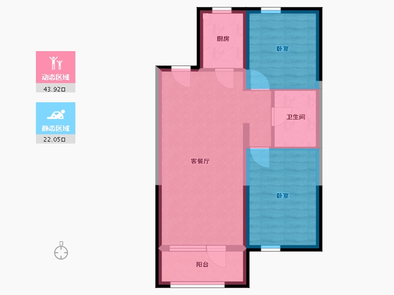 辽宁省-铁岭市-洲纪之星-58.57-户型库-动静分区