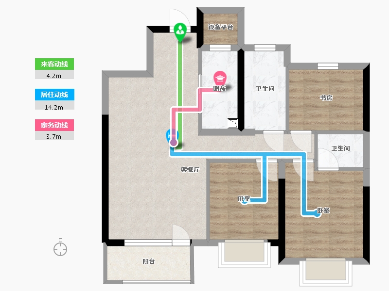 辽宁省-大连市-金湾十里海-70.94-户型库-动静线