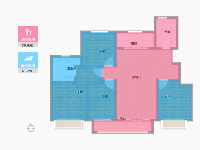 河北省-保定市-御景蓝郡-107.06-户型库-动静分区