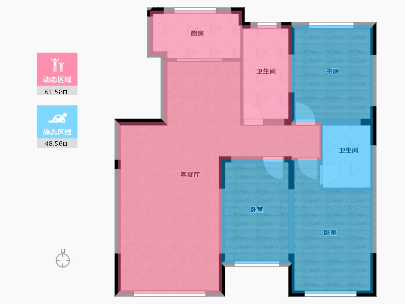 辽宁省-盘锦市-总部生态城·泰郡四期-99.00-户型库-动静分区