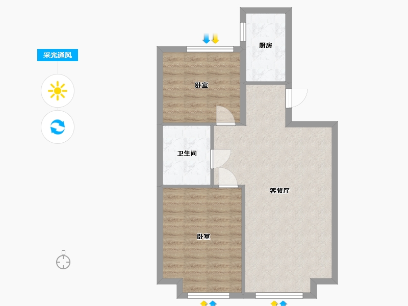 辽宁省-大连市-中国铁建海语城-64.48-户型库-采光通风