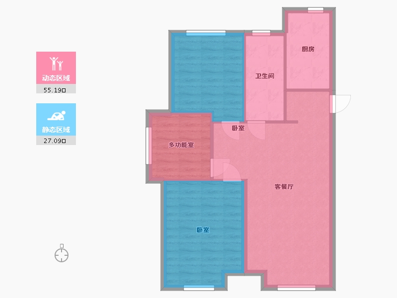 辽宁省-大连市-中国铁建海语城-74.57-户型库-动静分区