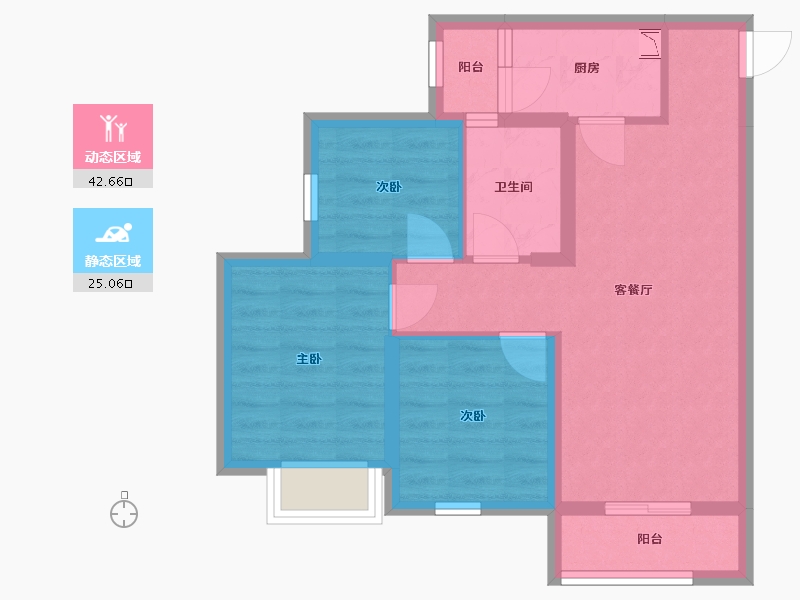 辽宁省-鞍山市-鞍山恒大绿洲-59.11-户型库-动静分区