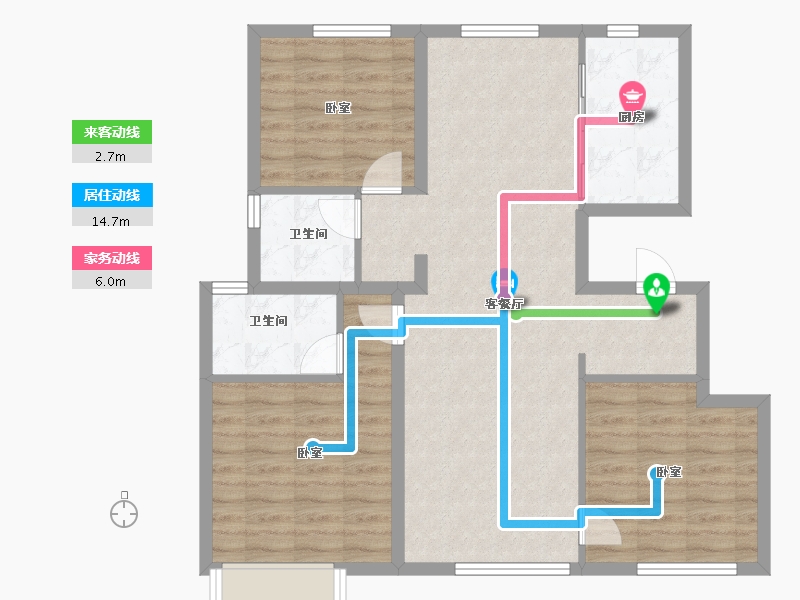 辽宁省-大连市-大华公园世家-87.58-户型库-动静线