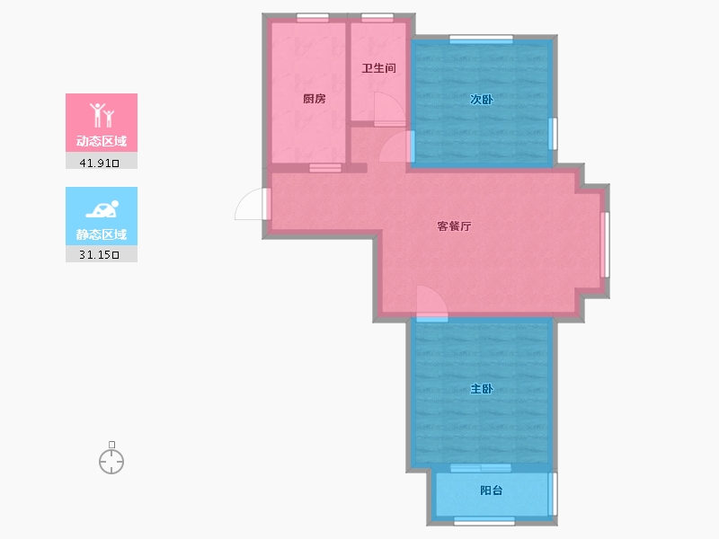 河北省-廊坊市-宏泰·龙河枫景-64.80-户型库-动静分区