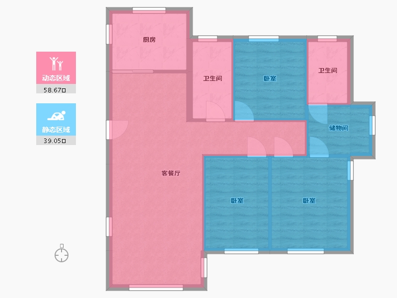 辽宁省-大连市-中国铁建海语城-89.02-户型库-动静分区