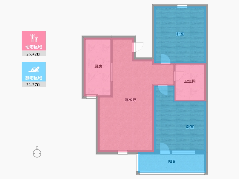 辽宁省-大连市-南山家里-59.99-户型库-动静分区