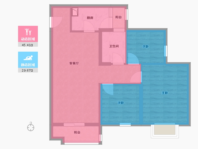 辽宁省-鞍山市-鞍山恒大绿洲-66.15-户型库-动静分区