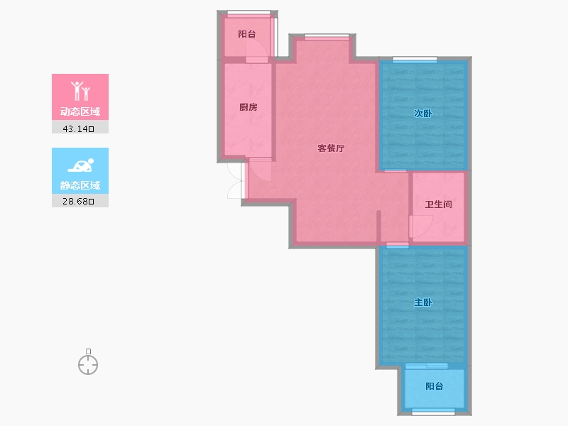 河北省-廊坊市-花香小镇二期-63.89-户型库-动静分区