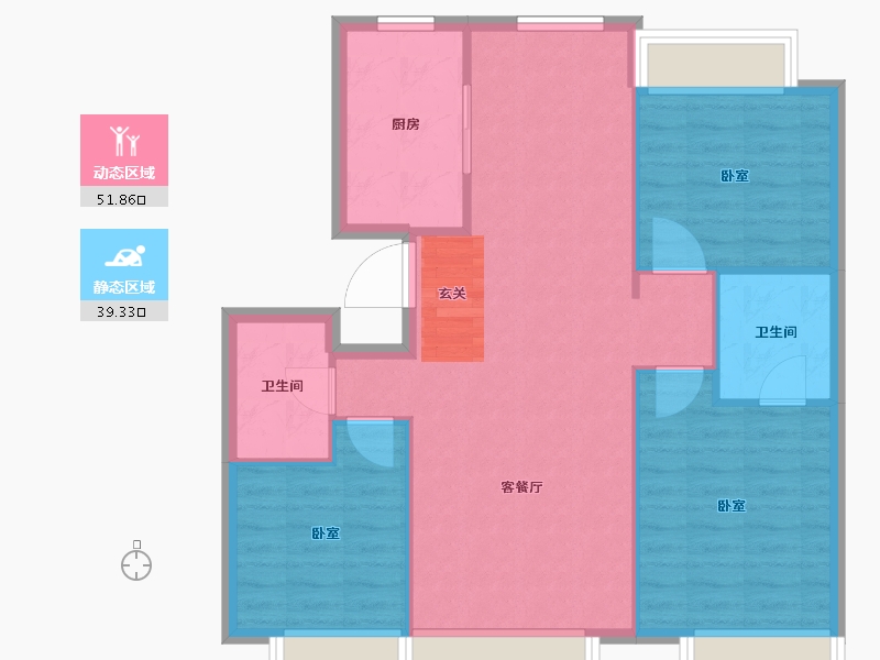 辽宁省-沈阳市-首开如院-83.38-户型库-动静分区