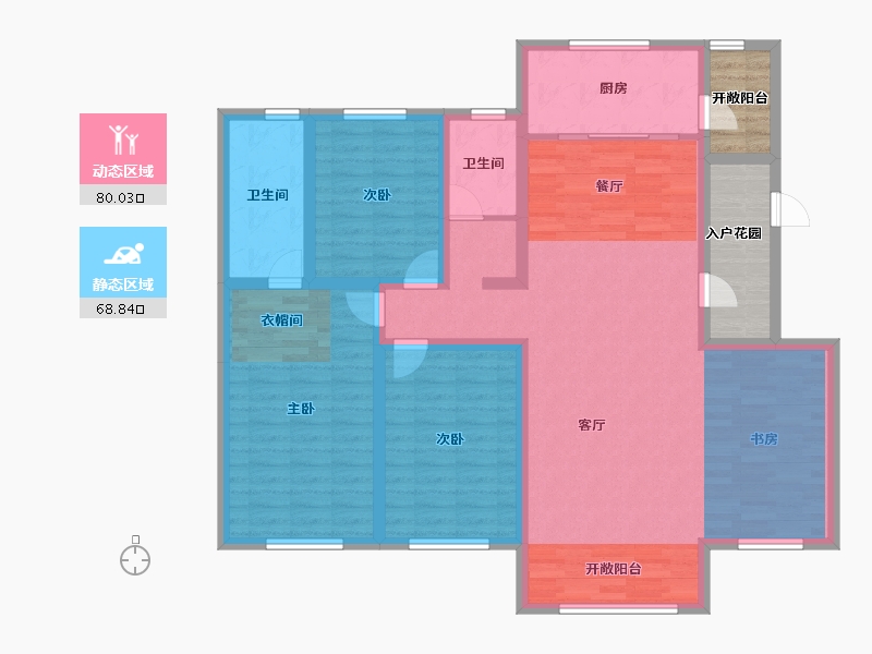 吉林省-四平市-四平顺达・东樾府-133.10-户型库-动静分区