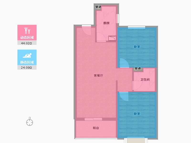 山西省-太原市-阳光城文澜府-61.11-户型库-动静分区