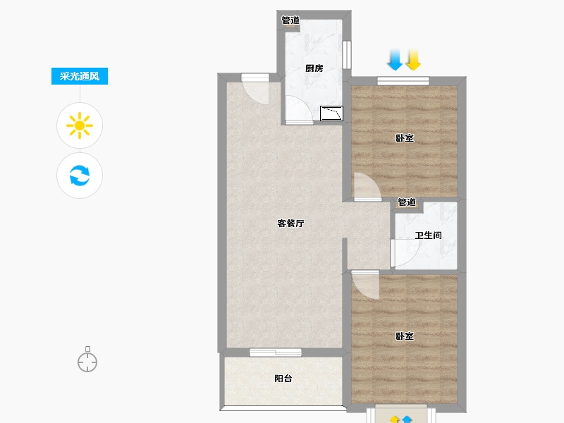 山西省-太原市-阳光城文澜府-61.11-户型库-采光通风