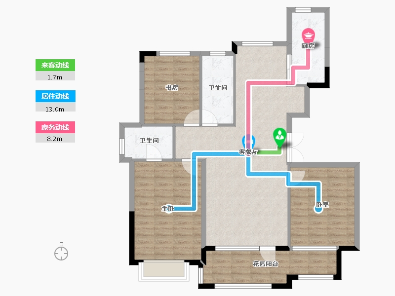 辽宁省-大连市-金湾十里海-104.23-户型库-动静线