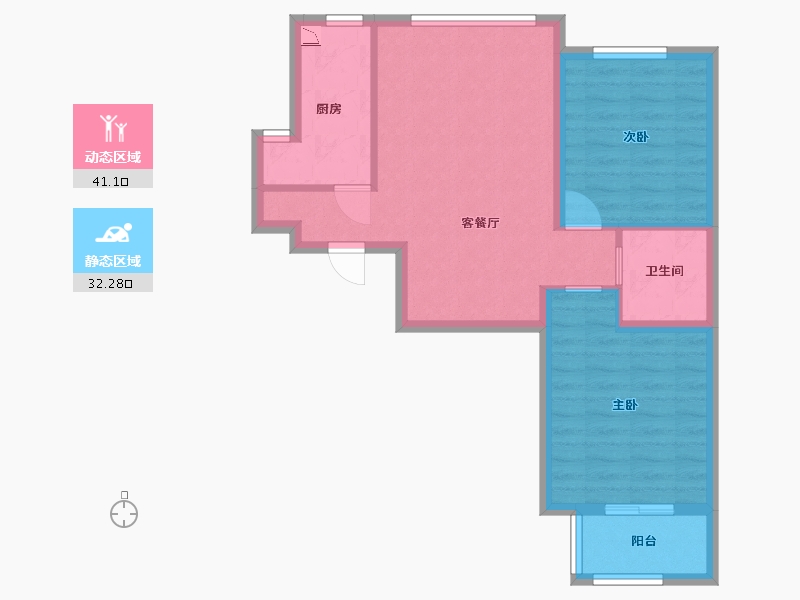 河北省-廊坊市-宏泰·龙河枫景-65.31-户型库-动静分区