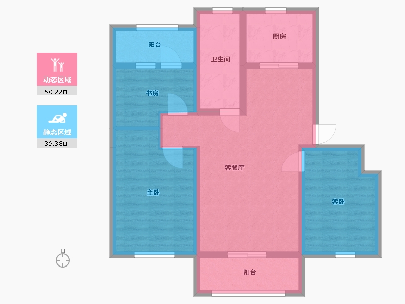 辽宁省-大连市-亿达第一郡-79.06-户型库-动静分区