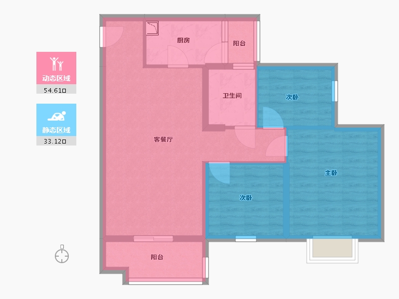 辽宁省-鞍山市-鞍山恒大绿洲-78.00-户型库-动静分区