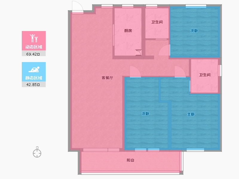 河北省-廊坊市-孔雀城柏悦府-100.00-户型库-动静分区