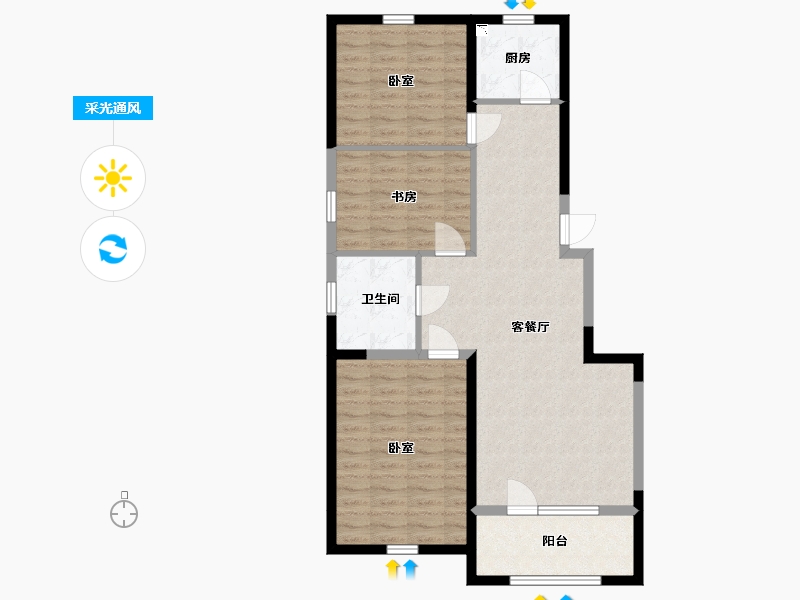 辽宁省-铁岭市-洲纪之星-86.19-户型库-采光通风