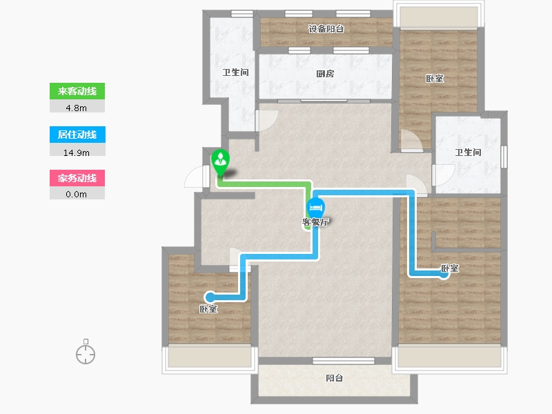 内蒙古自治区-呼和浩特市-华润置地紫云府-122.59-户型库-动静线