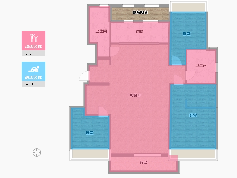 内蒙古自治区-呼和浩特市-华润置地紫云府-122.59-户型库-动静分区