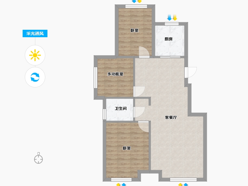 辽宁省-大连市-中国铁建海语城-70.75-户型库-采光通风