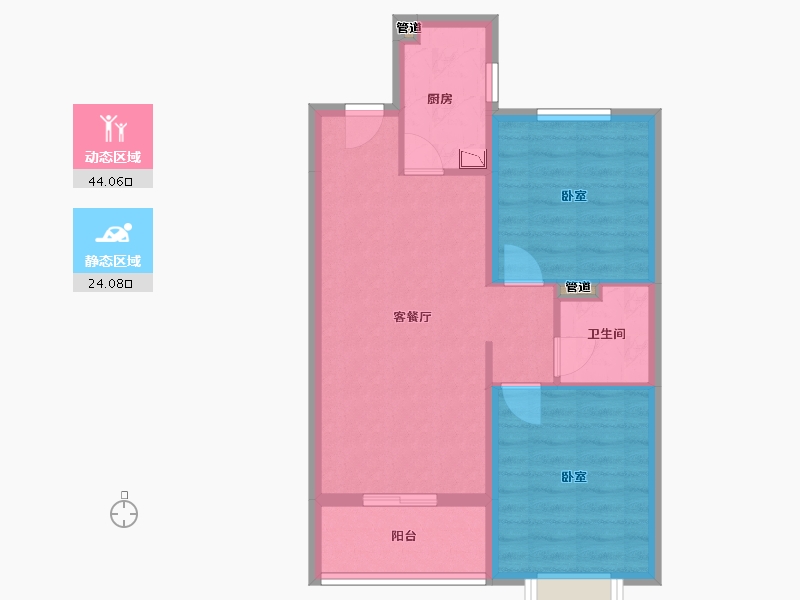 山西省-太原市-阳光城文澜府-60.91-户型库-动静分区