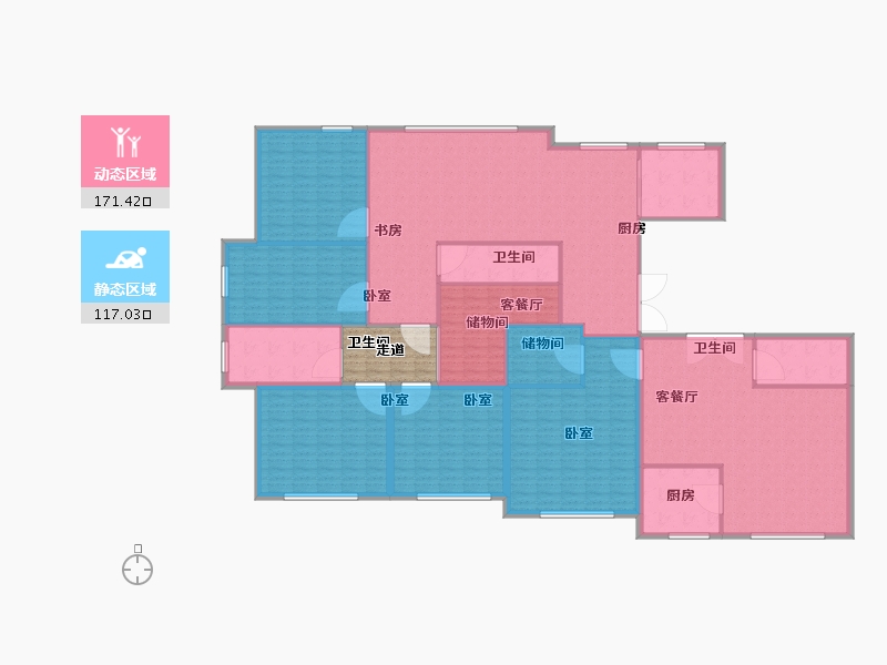 内蒙古自治区-呼和浩特市-观山悦-277.00-户型库-动静分区