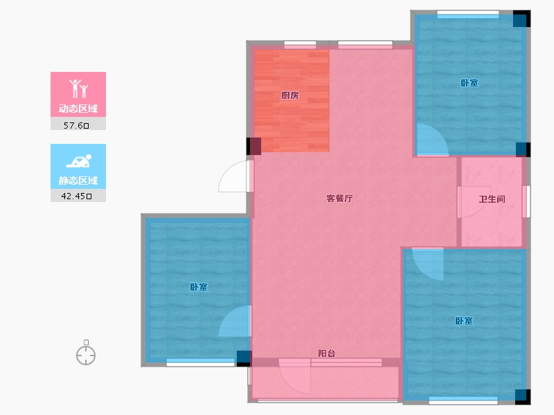 辽宁省-丹东市-祥麗苑-92.00-户型库-动静分区