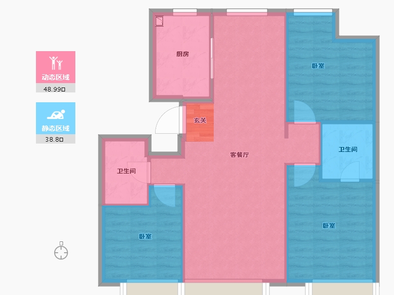 辽宁省-沈阳市-首开如院-79.95-户型库-动静分区