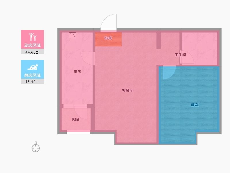 辽宁省-大连市-合生江山帝景-54.00-户型库-动静分区