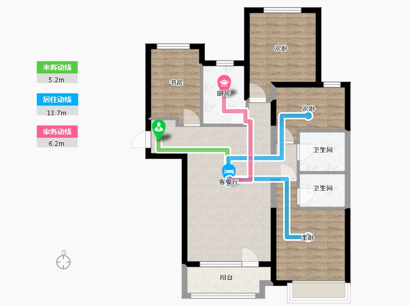 河北省-廊坊市-鸿坤原乡溪谷-87.78-户型库-动静线