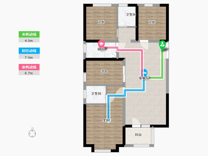 河北省-廊坊市-荣盛桃李观邸-86.02-户型库-动静线