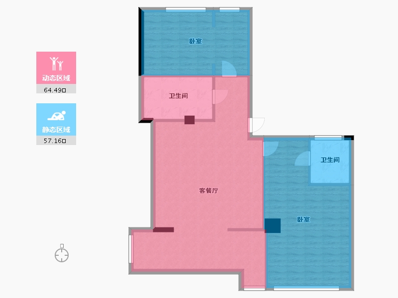 内蒙古自治区-鄂尔多斯市-春阳家园商住小区-111.56-户型库-动静分区