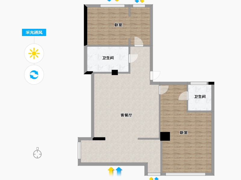 内蒙古自治区-鄂尔多斯市-春阳家园商住小区-111.56-户型库-采光通风