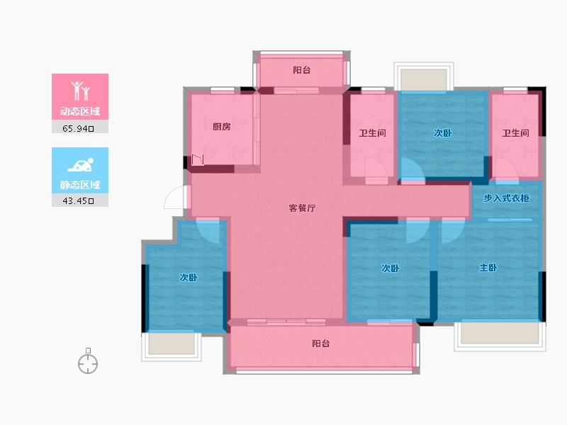 广西壮族自治区-梧州市-滨江学府-96.17-户型库-动静分区