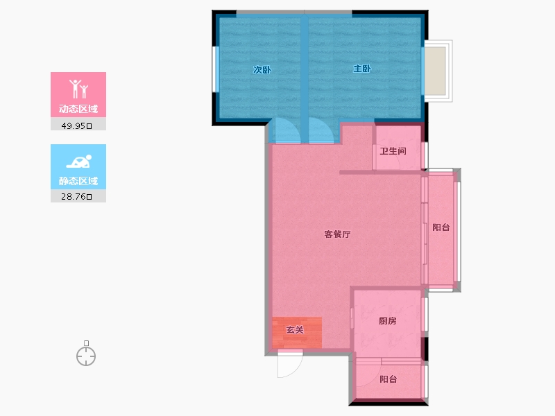 云南省-昆明市-耀兴枫丹白露-70.50-户型库-动静分区