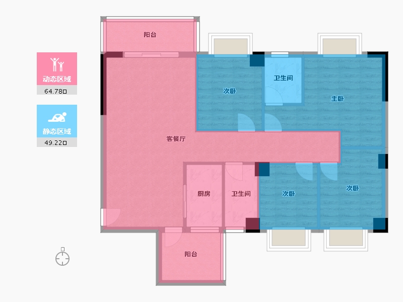 广西壮族自治区-梧州市-南越山语城-102.67-户型库-动静分区