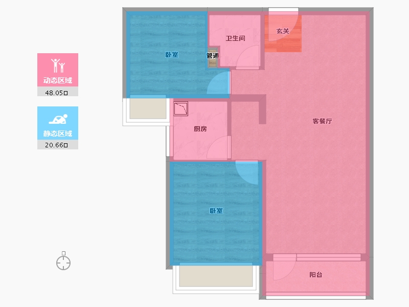 辽宁省-大连市-合生江山帝景-61.12-户型库-动静分区