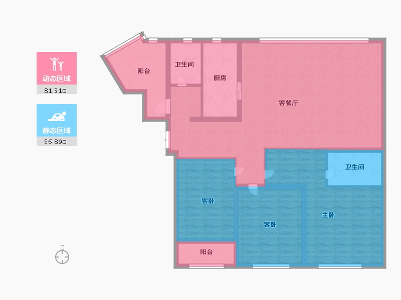 辽宁省-大连市-中海海港城Ⅱ期峯汇-124.18-户型库-动静分区