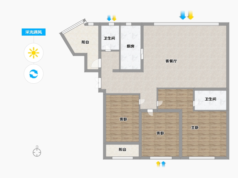 辽宁省-大连市-中海海港城Ⅱ期峯汇-124.18-户型库-采光通风